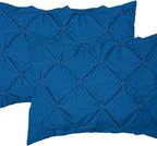 COTTON STICH King Pillow Shams Set of 2, Zipper Closure, New Blue Pinch Pleated Pillow Shams 20x36 Pillow Covers Hotel Quality 100% Egyptian Cotton 600 Thread Count Gorgeous Decorative