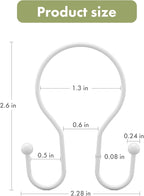 AmazerBath White Shower Curtain Hooks, Shower Curtain Rings, Simple Double Shower Curtain Hooks Rust Proof, Metal Smooth Glide Shower Hooks for Shower Curtain Rod, 12 Pcs Shower Rod Hooks