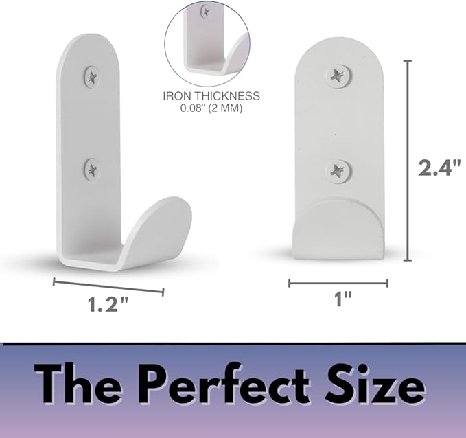 Heavy-Duty White Wall Hooks for Hanging (Set of 3) – Stylish & Sturdy Metal Hooks for Coats, Backpacks, Towels & Bags | Decorative Modern Hooks for Entryways, Bathrooms & Kids’ Rooms