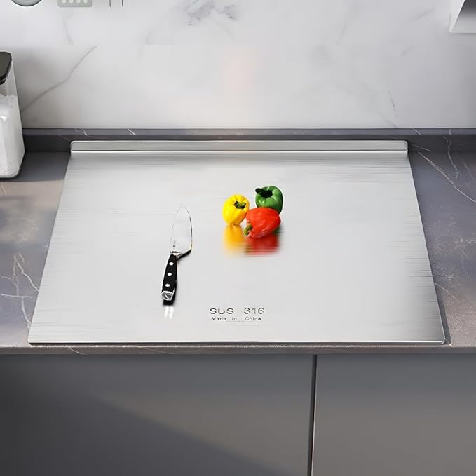 316 Stainless Steel Cutting Board,Cutting Boards for Kitchen,Chopping Board,Large Cutting Board for Chopping Meat,Vegetables,Fruits,Cheese (27.56 * 15.75in)