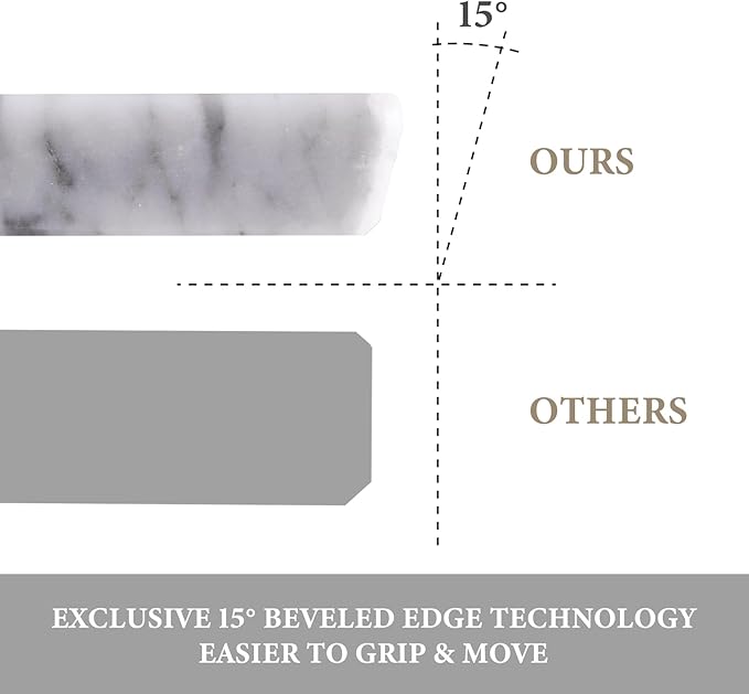 Koville Italian Carrara Marble Cutting Board for Kitchen, 16x20inch Extra Large Hand Crafted Marble Slab for Cheese, Charcuterie, Pastry Board - Wedding Gift, House Warming Gift
