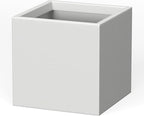 Kante 10 Inch Square Concrete Planter for Outdoor Indoor Home Patio Garden, Large Plant Pot with Drainage Hole and Rubber Plug, Pure White