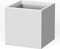 Kante 12 Inch Square Concrete Planter for Outdoor Indoor Home Patio Garden, Large Plant Pot with Drainage Hole and Rubber Plug, Pure White
