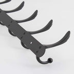 Coat Rack Wall Mounted - 5 Tri Hooks, Heavy Duty, Metal Coat Hook Rail for Coat Hat Towel Purse Robes Mudroom Bathroom Entryway (Black)