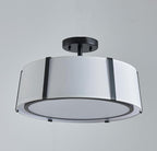 Shrine Lighting Drum Chandeliers, Modern Style, Perfect Ceiling Light Fixture for Living Space, D16'' x H9'', E12*3 Sockets, White Lampshade & Black Finish