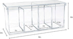 Isaac Jacobs 2-Pack 4-Compartment Clear Acrylic Organizers with Lid (9” L x 3” W x 4” H), Makeup Brush Holder, Sectional Tray, Storage Solution for Makeup, Crafts, Office Supplies & More (2, Clear)