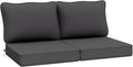 AAAAAcessories Outdoor Deep Seat Cushions, Waterproof, Fade-Resistant Patio Furniture Replacement Cushions, Set of 2, 24" x 24" x 5", Shadow Gray