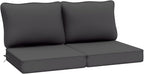 AAAAAcessories Outdoor Deep Seat Cushions, Waterproof, Fade-Resistant Patio Furniture Replacement Cushions, Set of 2, 24" x 24" x 5", Shadow Gray