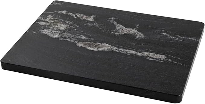 Natural Black Marble Pastry and Cutting Board, 12x16x0.7 Inch, Heavy for Dough Chocolate, Pack of 1