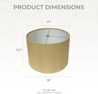 Royal Designs, Inc. HB-610-18AGL-2 Shallow Drum Hardback Lamp Shade, 17 x 18 x 11.5, Antique Gold, 2-Pack