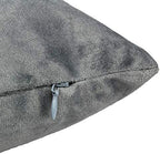 Grey Gray Velvet Throw Pillow Covers 16x16 Inch Set of 2 Soft Solid Decorative Square Cushion Cases Cozy Pillowcases for Sofa Couch Bedroom Car