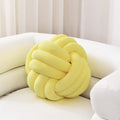 Sioloc Soft Knot Ball Pillows,Round Throw Pillow Cushion Home Decoration Plush Pillow,Throw Knotted Pillow Handmade Round Plush Pillow（7.8inches,Yellow）