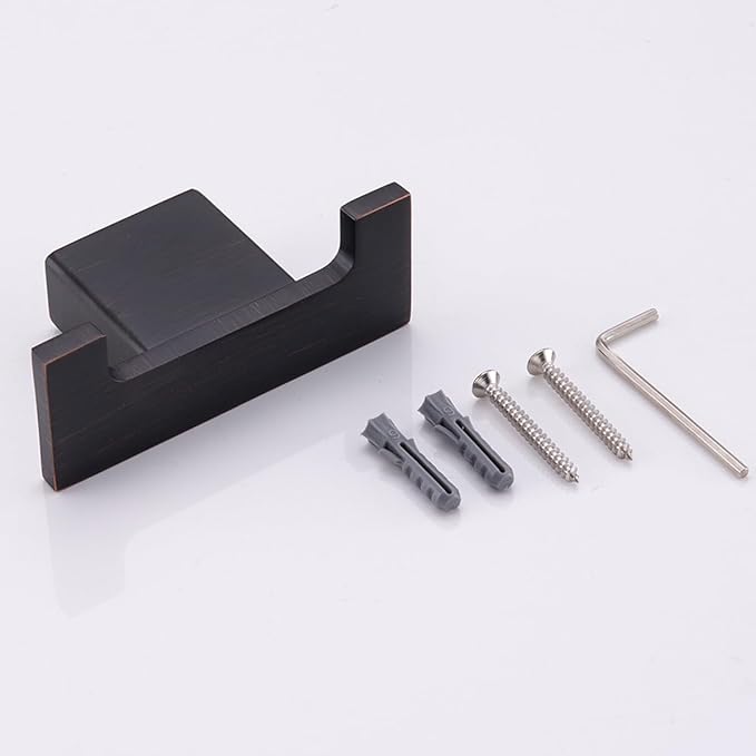 RANDOM Double Towel Hooks for Bathroom Wall Hook Heavy Duty Coat Robe Clothes Towel Sponges Hooks Holder SUS304 Stainless Steel Wall Mount Bathroom Kitchen Accessories 2 Pack Oil Rubbed Bronze