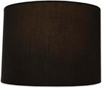 Royal Designs, Inc. Shallow Drum Hardback Lamp Shade, HB-610-16BLK/GL, Black, 15 x 16 x 10