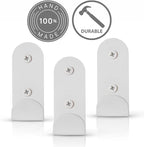 Heavy-Duty White Wall Hooks for Hanging (Set of 3) – Stylish & Sturdy Metal Hooks for Coats, Backpacks, Towels & Bags | Decorative Modern Hooks for Entryways, Bathrooms & Kids’ Rooms