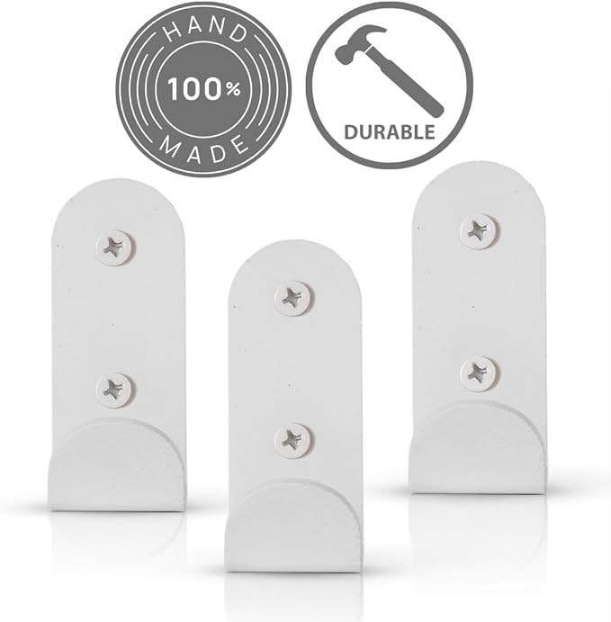 Heavy-Duty White Wall Hooks for Hanging (Set of 3) – Stylish & Sturdy Metal Hooks for Coats, Backpacks, Towels & Bags | Decorative Modern Hooks for Entryways, Bathrooms & Kids’ Rooms