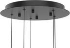 Alice 5-Light Chandelier Pendant Ceiling Light, Integrated Led and Bubble Glass, for Kitchen Island, Hallway, Entryway, Passway, Dining Room, Bedroom, Balcony Living Room (Black)