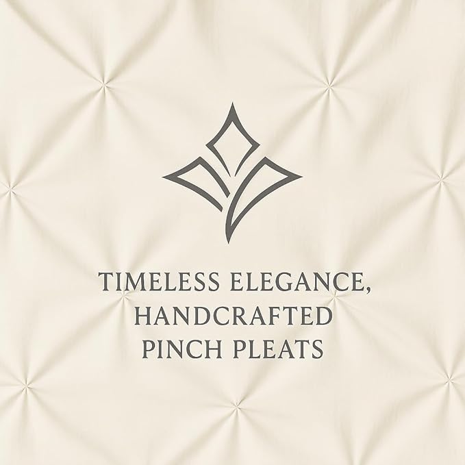 COTTON STICH Pinch Pleated Pillow Shams Zipper Closure Queen 20x30 Ivory Pillow Covers/Cases Hotel Quality 100% Egyptian Cotton 600 Thread Count Gorgeous Decorative Pinch Pleated Pillow Sham Set of 2