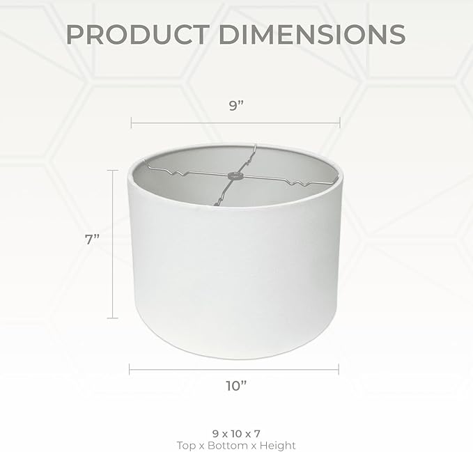 Royal Designs, Inc. HB-610-10LNWH Shallow Drum Hardback Lamp Shade, 9 x 10 x 7, Linen White