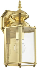 Livex Lighting 2007-02 Outdoor Wall Lantern with Clear Beveled Glass Shades, Polished Brass