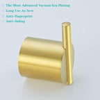 RANDOM Brushed Gold Towel Hook,Gold Hooks for Wall 304 Stainless Steel Towel Hooks for Bathrooms Kitchen Modern Towel Hook Wall Mounted Hand Towel Holder Coat Hooks 2 Pack.96068-8BG2