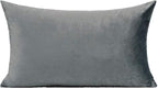 Grey Gray Rectangle Velvet Soft Solid Throw Pillow Cases Gray Cozy Decorative Lumbar Cushion Covers Home Decor for Couch Sofa Living Room Car 12x20 Set of 2
