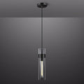 Modern Glass Black Pendant Lights Kitchen Island, Adjustable Cord Pendant Light Fixtures,Kitchen Pendant Lighting Over Island,Indoor Chandeliers for Bedroom Bathroom, Included Bulb