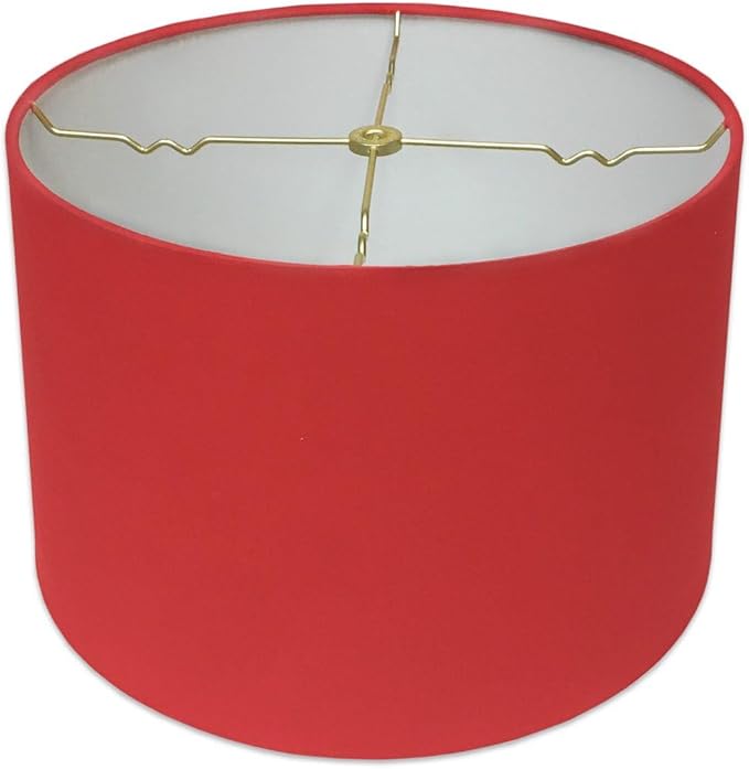 Royal Designs, Inc. Shallow Drum Hardback Lamp Shade, HB-610-14RED, Red, 13 x 14 x 9