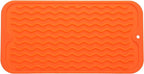Silicone Dish Drying Mat for Multiple Usage,Easy clean,Eco-friendly,Heat-resistant Silicone Mat for Kitchen Counter or Sink,Refrigerator or Drawer Liner Orange S 12 inches x 6 inches