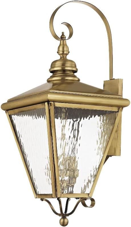 Livex 2036-91 Transitional Four Light Outdoor Wall Lantern from Cambridge Collection in Pwt, Nckl, B/S, Slvr. Finish, Brushed Nickel