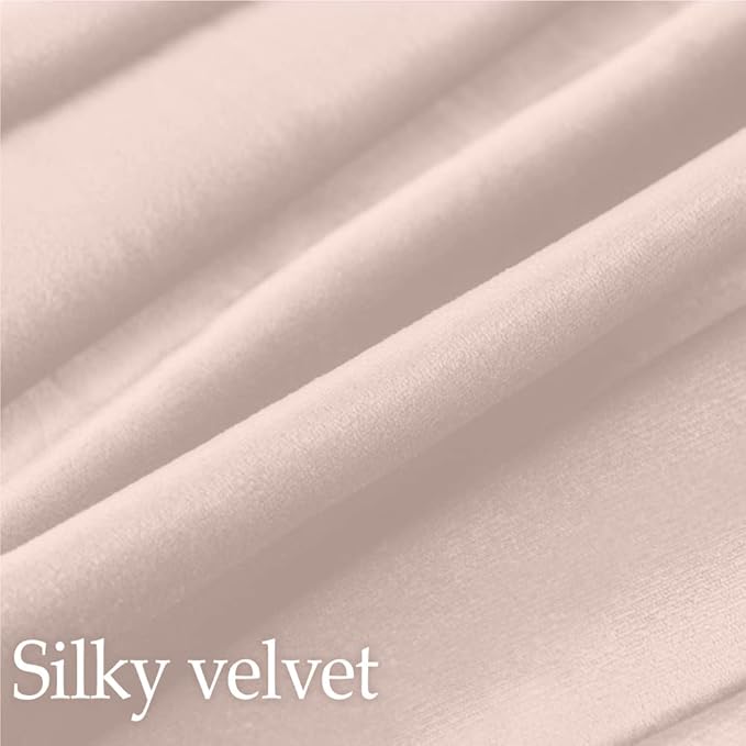 lalaLOOM Velvet Throw Pillow Covers, Set of 2, 24x24 Decorative Square Pillows Home Decor, Soft Accent Cases, Silky Machine Washable Pillowcases for Sofa, Couch, Bedroom, Living Room, Petal Pink