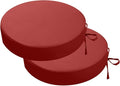 idee-home Outdoor Bistro Chair Cushions, 15”x15”x 3” Thick Outdoor Round Seat Cushions Set of 2 with Ties, Waterproof Round Patio Furniture for Garden