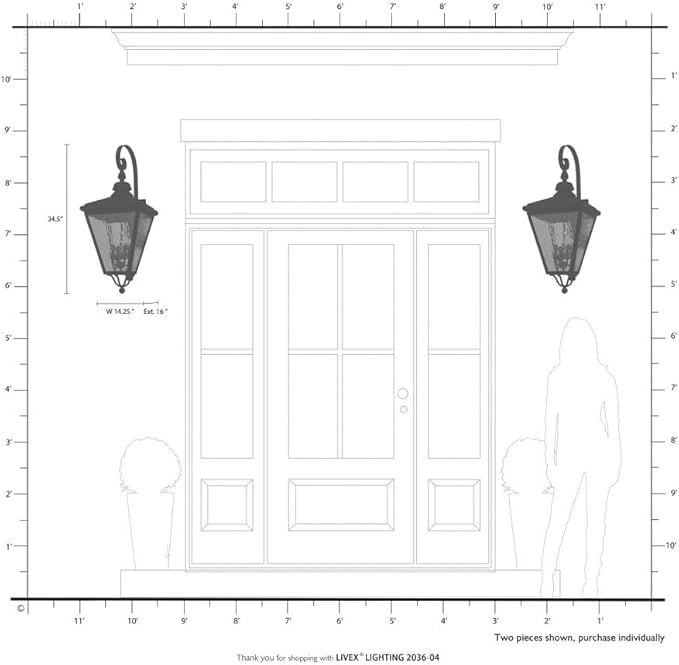Livex 2036-91 Transitional Four Light Outdoor Wall Lantern from Cambridge Collection in Pwt, Nckl, B/S, Slvr. Finish, Brushed Nickel