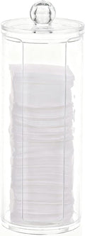 AXX Qtip Dispenser Apothecary Jars Bathroom - Qtip Holder Storage Canister Clear Plastic Jar for Cotton Swab,Q-Tips,Cotton Rounds (M#Clear 1Pcs)
