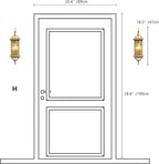 Milaii Outdoor Wall Light with Clear Glass Waterproof Exterior Light Fixtures Oil Rubbed Brass 18.5 inch Copper Wall Mount Lights for for Patio Garage Front Porch (Bulb not Included)