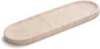 Oval Travertine Stone Tray for Jewelry, Candles, Perfume, Decorative Marble Bathroom Tray for Countertop Organizer 11.8inch x 4.3inch x 0.7inch
