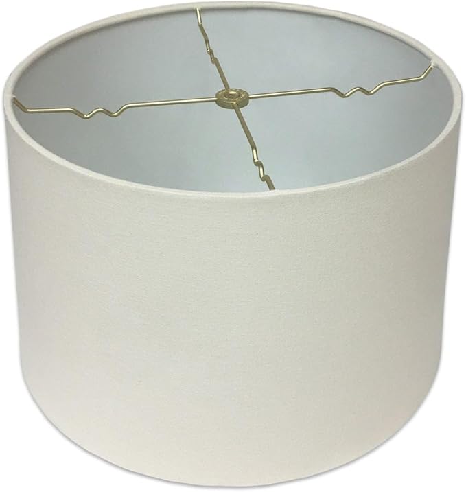 Royal Designs, Inc. HB-610-18LNEG Shallow Drum Hardback Lamp Shade, 17 x 18 x 11.5, Linen Eggshell