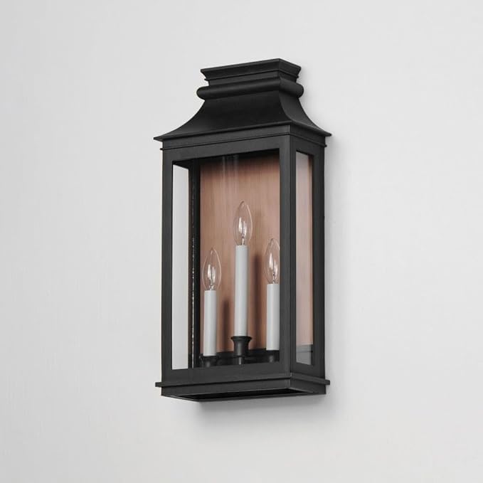 Maxim Savannah Vx 3 Light Outdoor Candle Style Wall Lantern with Antique Copper/Black Oxide Finish