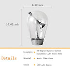 Bofea-Modern Glass Table Lamp,Desk Lamp for Home Office,Globe Nightstand Lamps with Clear Glass Shade,Touch Control Reading Light Creative Swing Arm Lamp for Living Room Study Room Decorative
