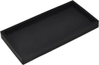 DNC 7.9" Small Silicone Bathroom Counter Tray, Vanity Tray, Kitchen Sink Soap Tray for Dish Holder Dispenser Countertop Toilet Tank Desk Organizer Black
