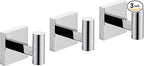 KOKOSIRI Robe Hook Bathroom Towel Coat Hooks for Bath Kitchen Wall 3 Pack Chrome Stainless Steel B1013CH-P3