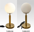 KCO Lighting Modern Gold Metal Table Lamp Mid Century Bedside Table Lamp with Matte Globe Golden Indoor Standing Light for Bedroom Vanity Living Room