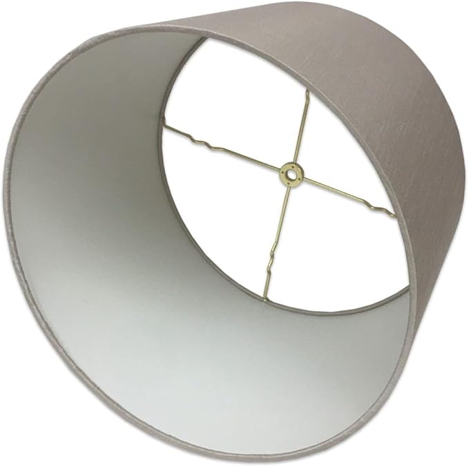 Royal Designs, Inc. HB-610-16GR-2 Shallow Drum Hardback Lamp Shade, 15 x 16 x 10, Gray, 2-Pack