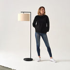 Brightech Montage Modern Floor lamp, LED Floor Lamp for Living Rooms & Offices - Tall Standing Lamp for Bedroom Reading - Corner Pole Lamp for Contemporary Home Decor - Black