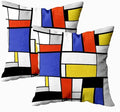 CAPSCEOLL Geometric Throw Pillow Covers 18X18 Set of 2,Geometry Black Red White Blue Yellow Gray Pillow Cases Cushion Covers for Living Room Bedroom Decorative Throw Pillowcases for Sofa Couch Chair