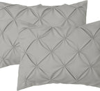 COTTON STICH Pinch Pleated Pillow Shams Set Of 2, Zipper Closure - 600 Thread Count Super Soft Pinch Pillow Shams 100% Egyptian Cotton Decorative Pinch Pleated Bed Pillow Covers Set, Silver Grey 20X36