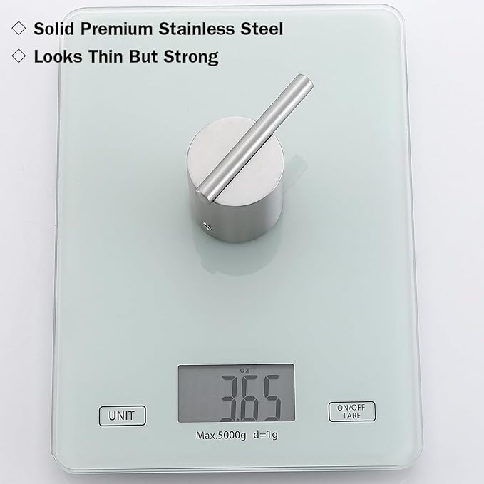 RANDOM Brushed Nickel Towel Hook Round Towel Hooks for Bathrooms Wall Mount Hand Towel Holder SUS304 Stainless Steel Wall Hook Modern Coat Robe Hook 2 Pack.96068-8BS