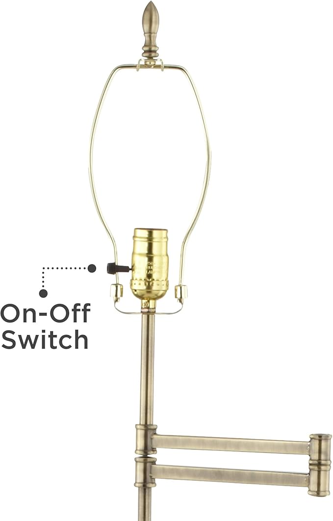 360 Lighting Westbury Chic Style Swing Arm Adjustable Floor Lamp Standing 70" Tall Antique Brass Gold Metal Silver Drum Shade for Living Room Reading House Bedroom Home Office