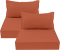 AAAAAcessories Outdoor Deep Seat Cushions, Waterproof, Fade-Resistant Patio Furniture Replacement Cushions, 23.5" x 25.5" x 5" + 23.5" x 13.5", Set of 2, Rust