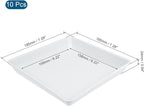 MECCANIXITY Plant Pot Saucer 7 Inch Plastic Square Flower Drip Tray for Indoor Outdoor, White Pack of 10